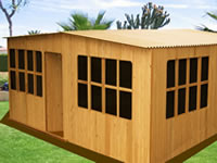 Casa prefabricada de madera con cuatro ambientes